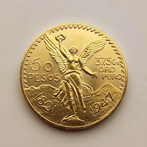 Mexico *1947* 50 Pesos, Gold Plated Restrike.