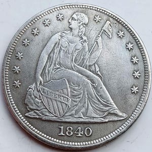Zittende Liberty Dollar *1840* Verenigde Staten: herslag