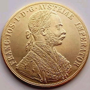 Austria 4 Ducat *1873* Francis Joseph l Gold plated - Restrike.