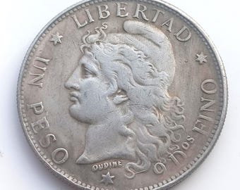 Argentina 1 Peso *1881* Moneda de América del Sur, reacuñación.