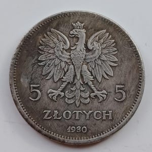 Poland Coin 5 Zlotych  1930* Pattern coin - Silver Plated Restrike