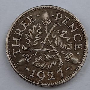 George V Threepence *1927* / British coin / Silver Plated Restrike