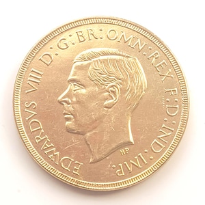 Double Sovereign, British *1937* King Edward Vlll / Abdication/ Gold Plated Restrike