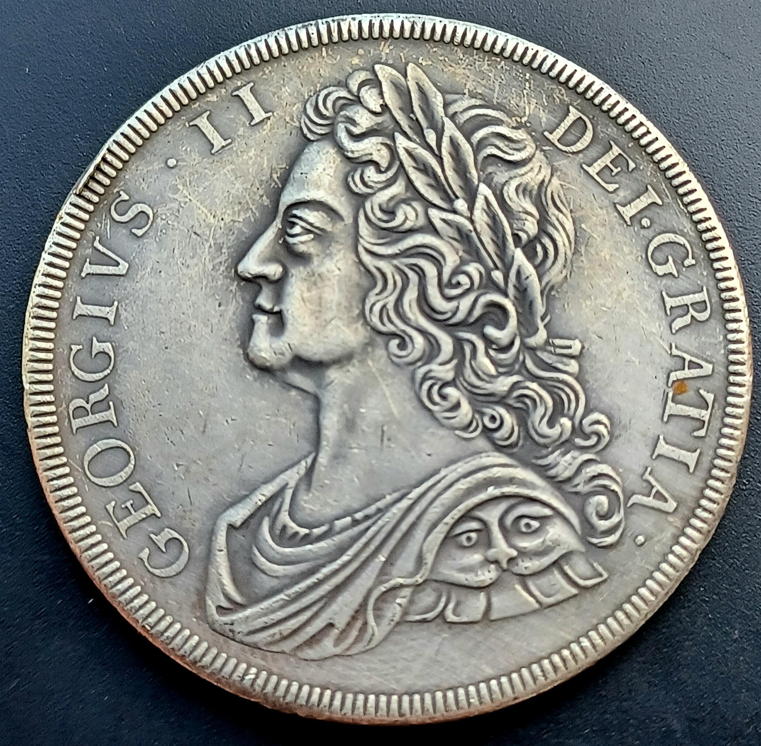 1732年ジョージ2世クラウンコイン：銀メッキ英国復刻コイン - Etsy 日本
