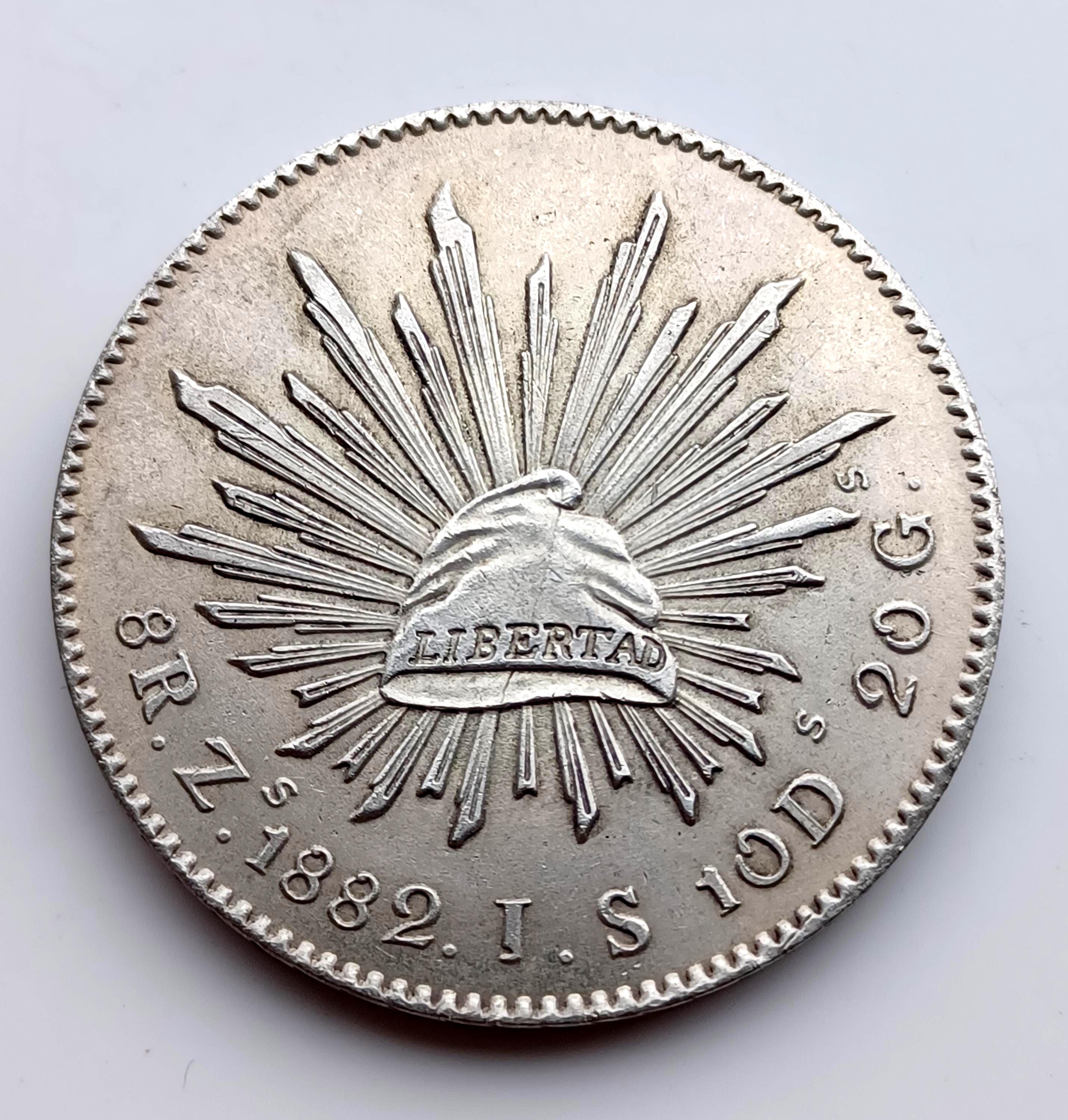 Mexico 8 Reales *1882* Liberty Cap, Restrike. - Etsy