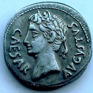 Ancient Roman Denarius Augustus *27 BC - 14 AD* Old Roman coin / Silver plated