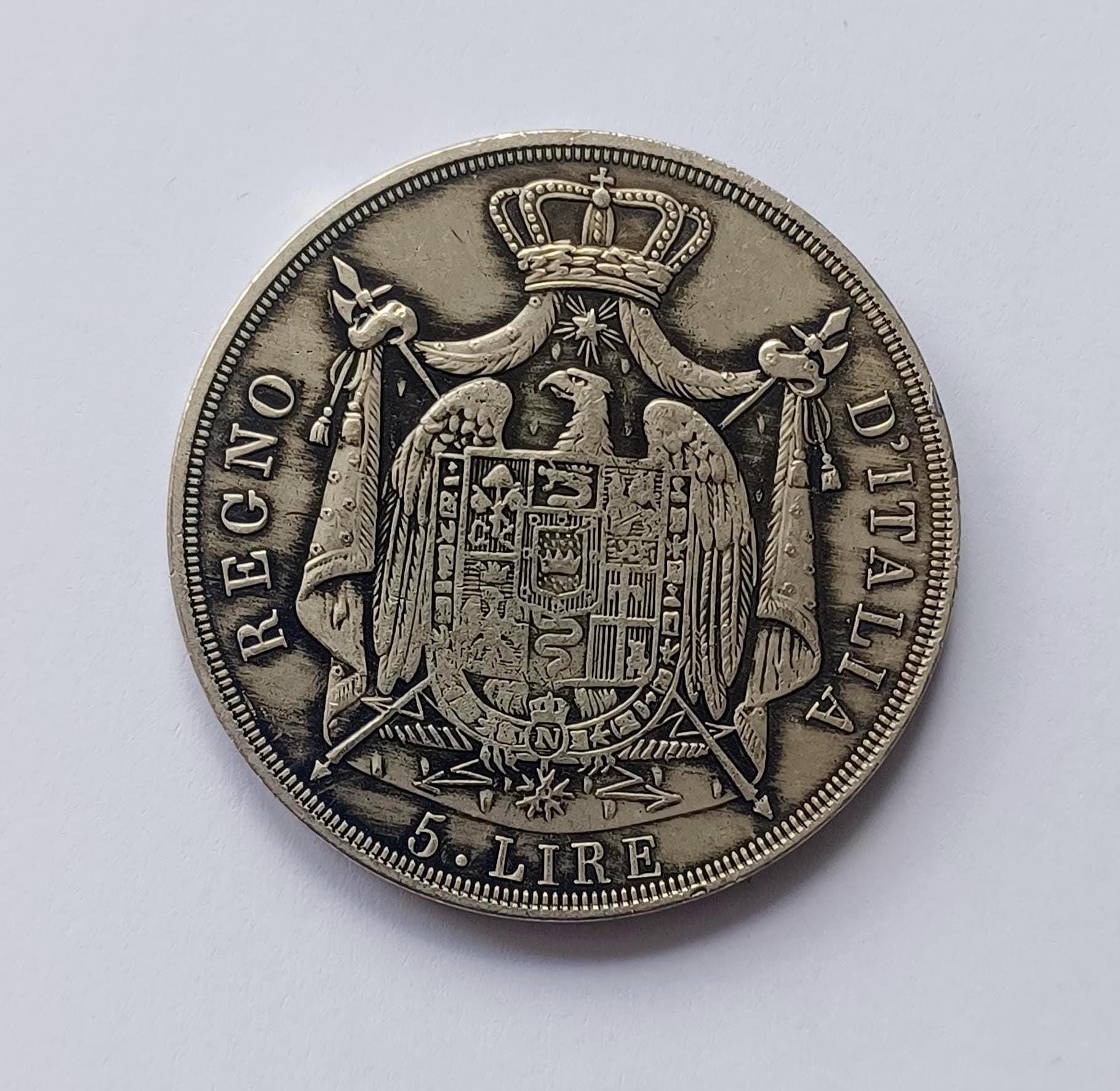イタリア 5リラ *1812年 M* ナポレオン イタリア硬貨復刻版 - Etsy 日本