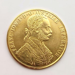 Austria 4 Ducat *1876* Francis Joseph l Gold plated - Restrike.