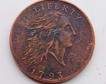1793 Flowing Hair Cent, 1C, USA, Restrike.