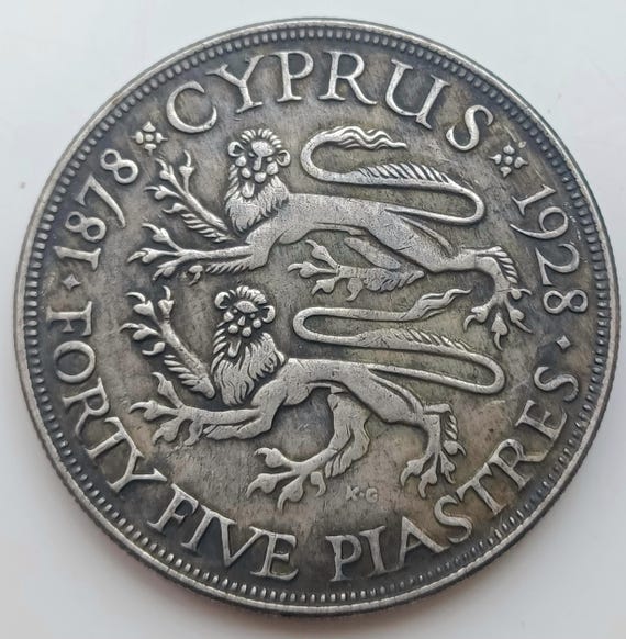 Moneda de Chipre 45 Piastras * 1878 - 1928* Jorge V 50º