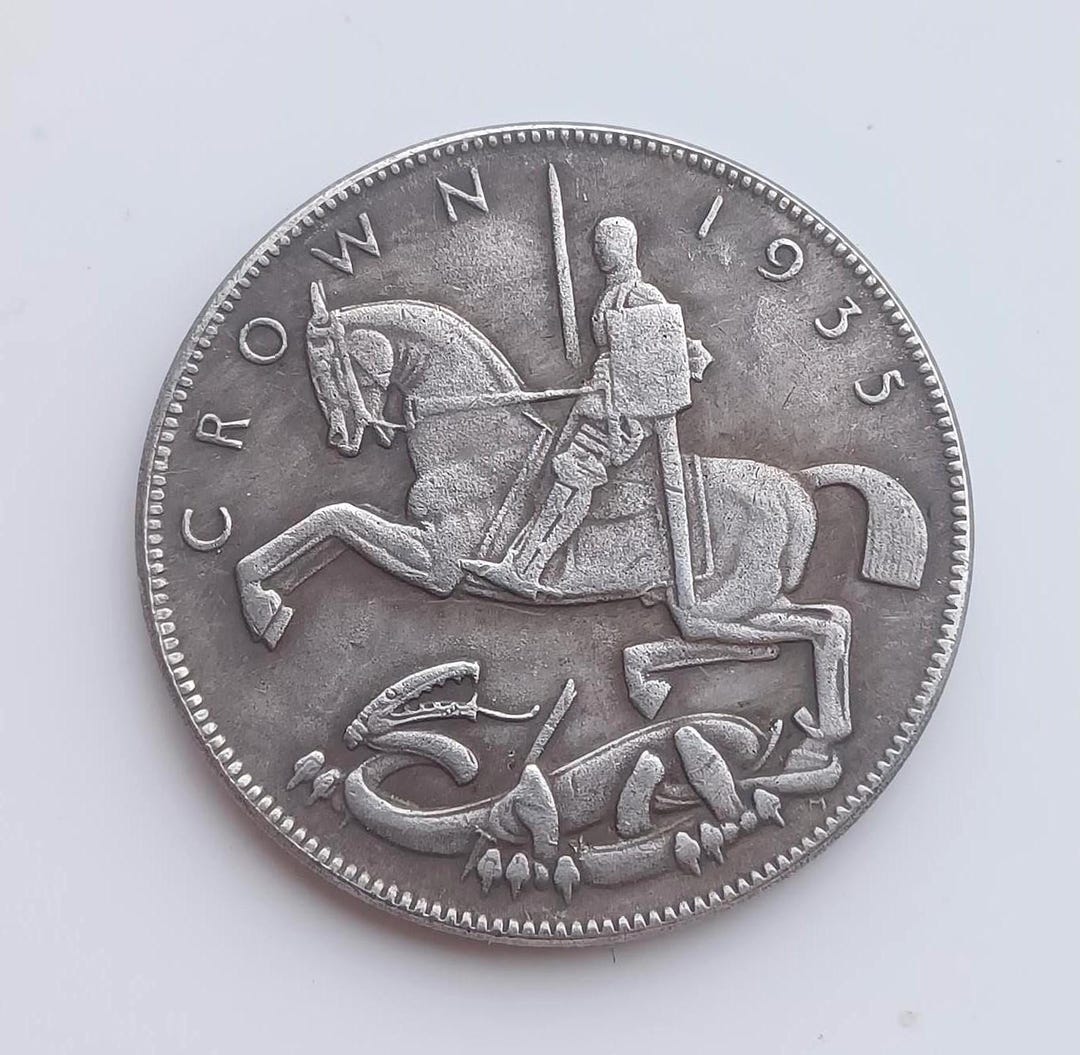 King George V Silver Jubilee Crown Coin 1935 - Art Deco Restrike