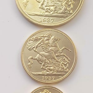Gold Plated British Sovereign Restrike Set - King Edward VIII 1937