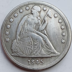 Zittende Liberty Dollar *1845* Verenigde Staten: herslag