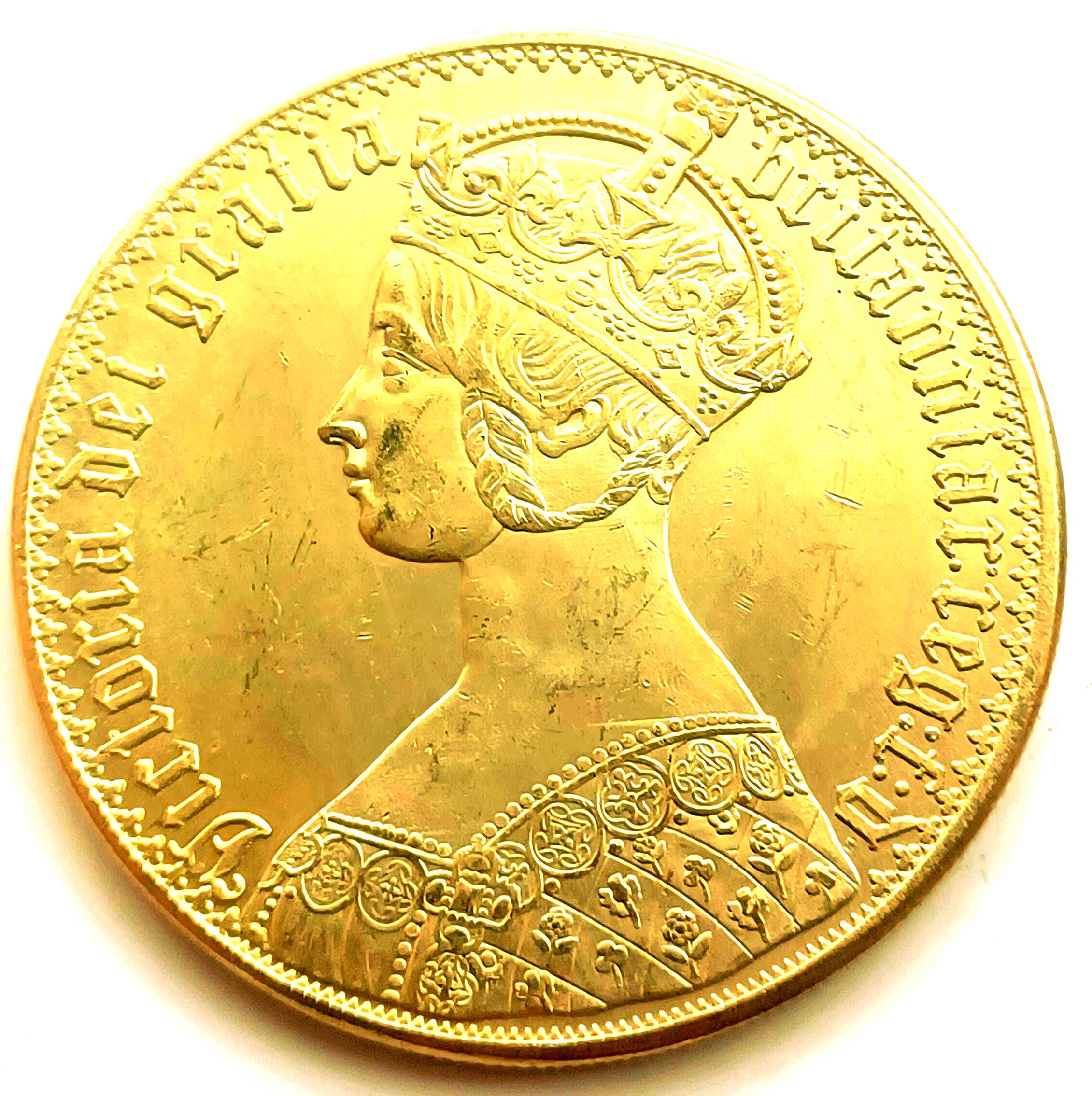 【coins victoria】 Queen Victoria / Queen Elizabeth- 22c Gold Plated Pattern Coin