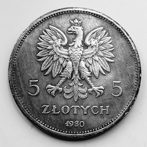 Poland Coin 5 Zlotych *1830 - 1930* Pattern coin - Silver Plated Restrike