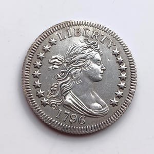 United States Draped Bust Quarter Dollar *1796* Small Eagle, Silver Plated Restrike