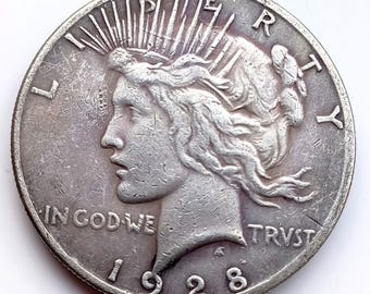 1928 Peace Dollar, Rückprägung der US Münze.