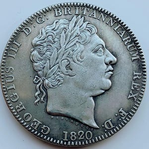 1820 George III Crown-mynt, presentföremål för brittisk samlare