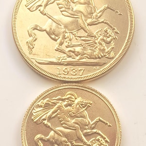 British Sovereign and Double Sovereign*1937* King Edward Vlll / Abdication / Gold Plated Restrike