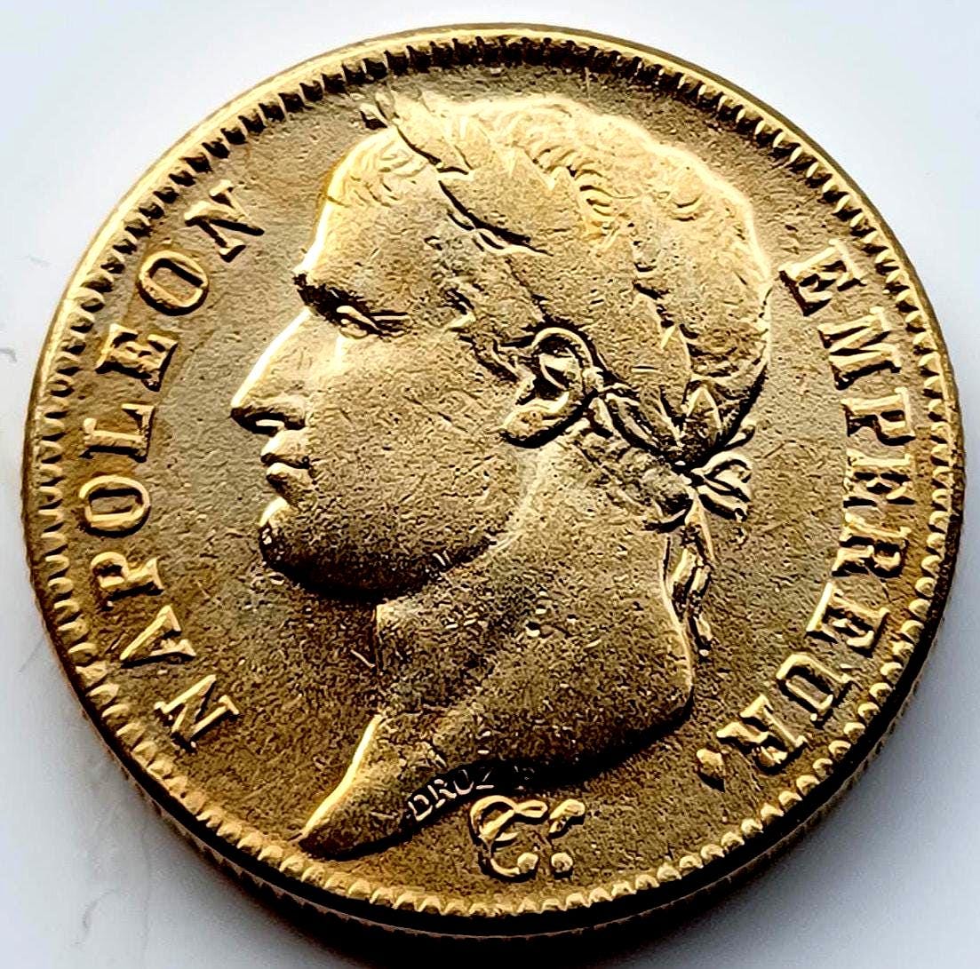 France Napoleon Emperor 1912 A - 40 Francs Gold Plated Restrike - Etsy
