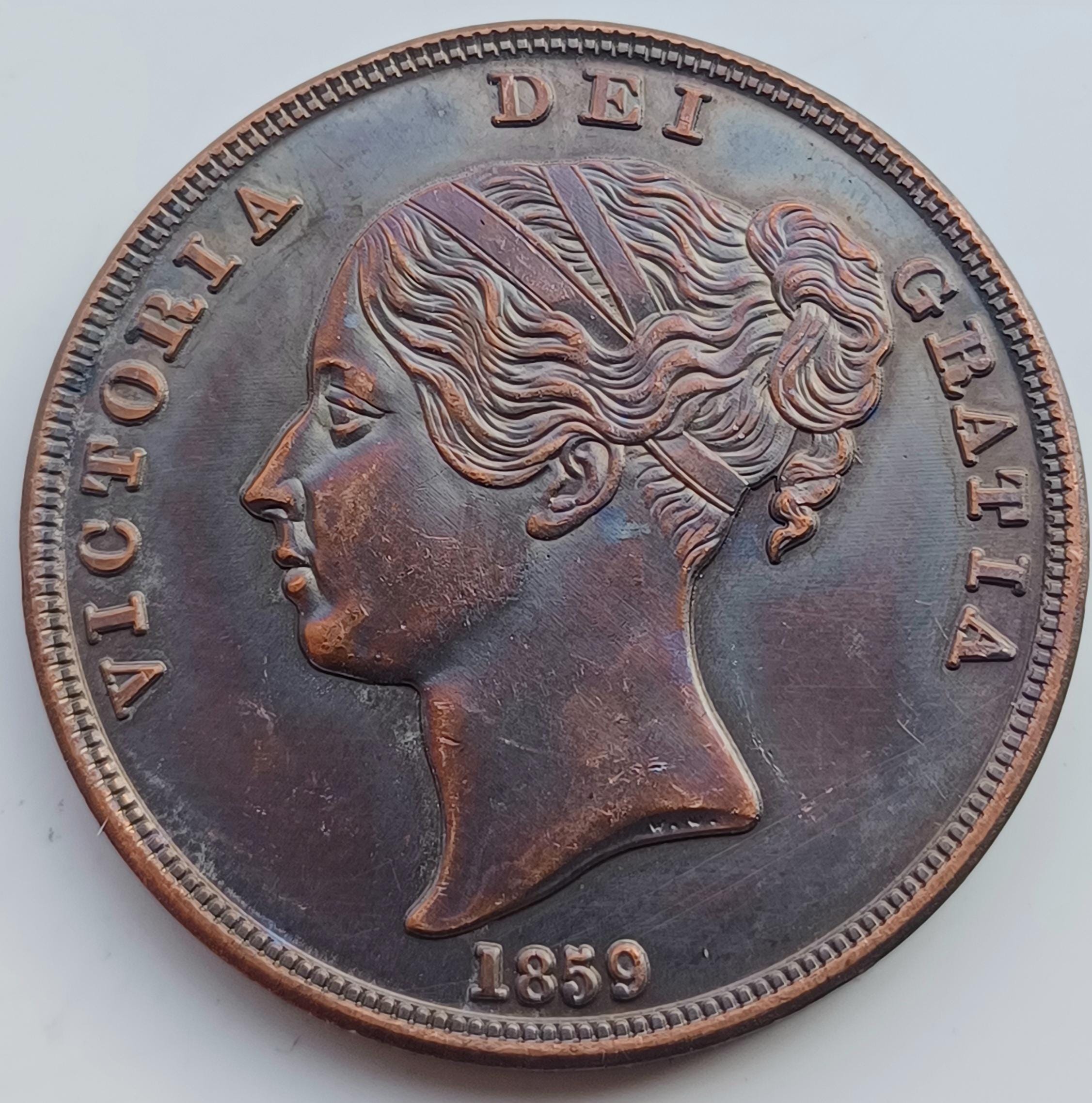 Queen Victoria *1859* Copper Penny Coin, United Kingdom - Etsy