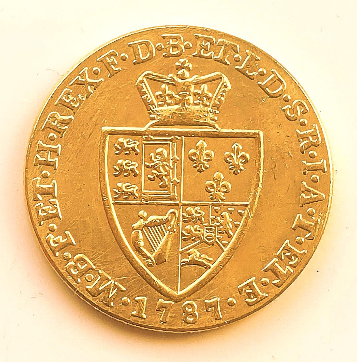 British Spade Guinea *1787* George lll / Gold Plated Restrike.