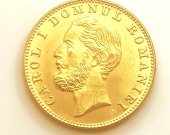 超希少 ルーマニア公国 カロル1世 5レイ 大型銀貨 本物保証 JCC