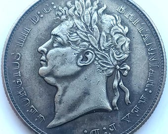 Media corona británica *1821* Rey Jorge III, reacuñación