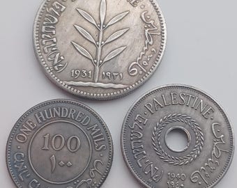 Palästina Münzen, Britisches Verfassungsmandat, versilbert - Restprägung