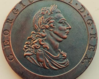 1797 George lll Cartwheel Penny British coin gift item for collector