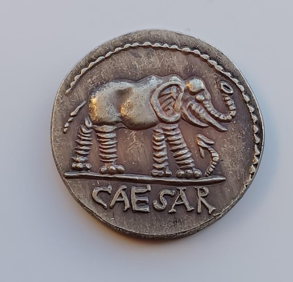 古代ローマのデナリウス象ユリウス・カエサル紀元前48～49年古代ローマ