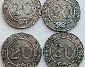 Sarawak Coins *1920 H* Rajah C.V Brooke / 50 cent / Silver plated.