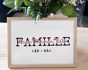 Cadre cadeau personnalisé Famille / Mamie / Maman