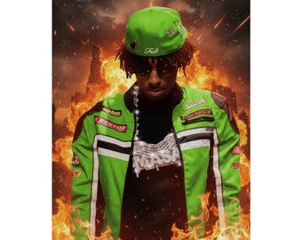 Young Boy on Fire Poster | Matte Vertical YB Wall Art