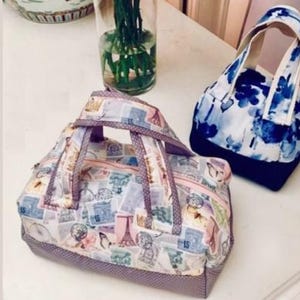 Mini Duffel Bag Schnittmuster, 2 Größen inklusive, einfach zu folgen Nähen, Tasche für Reise, handgemachtes Handwerk Projekt, DIY Bag Design
