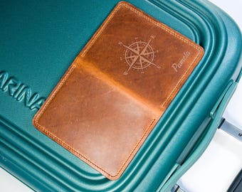 Genuine Leather Passport Cover | Crazy Horse Leather Passport Holder | Handmade Travel Wallet | Personalized Gift for Him & Her