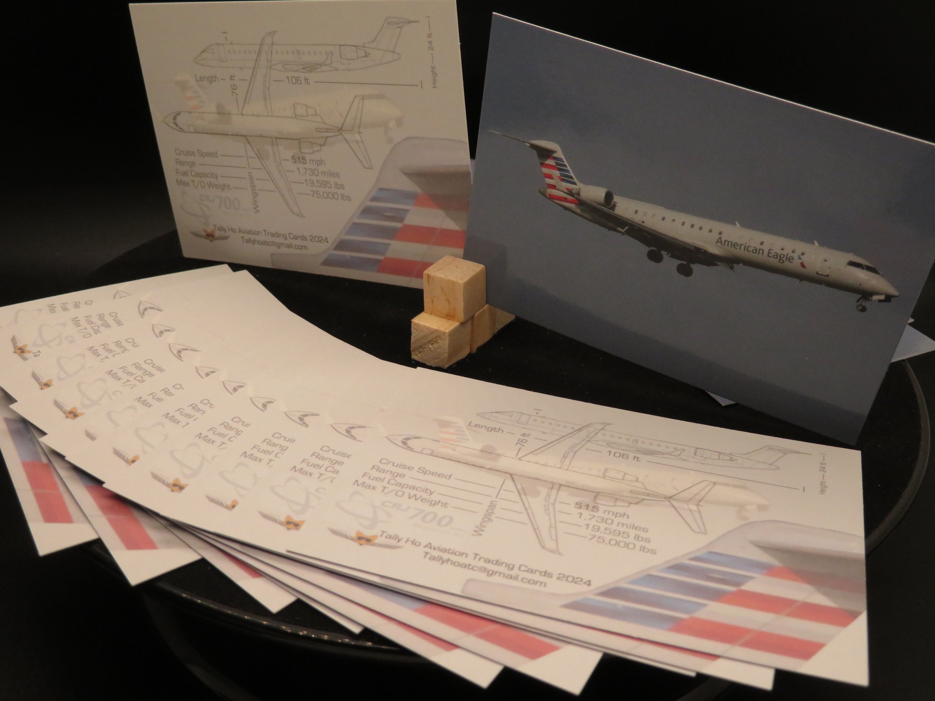 American Eagle CRJ 700 Set of 25 Aviation Airplane Trading Cards - 2.5 ...