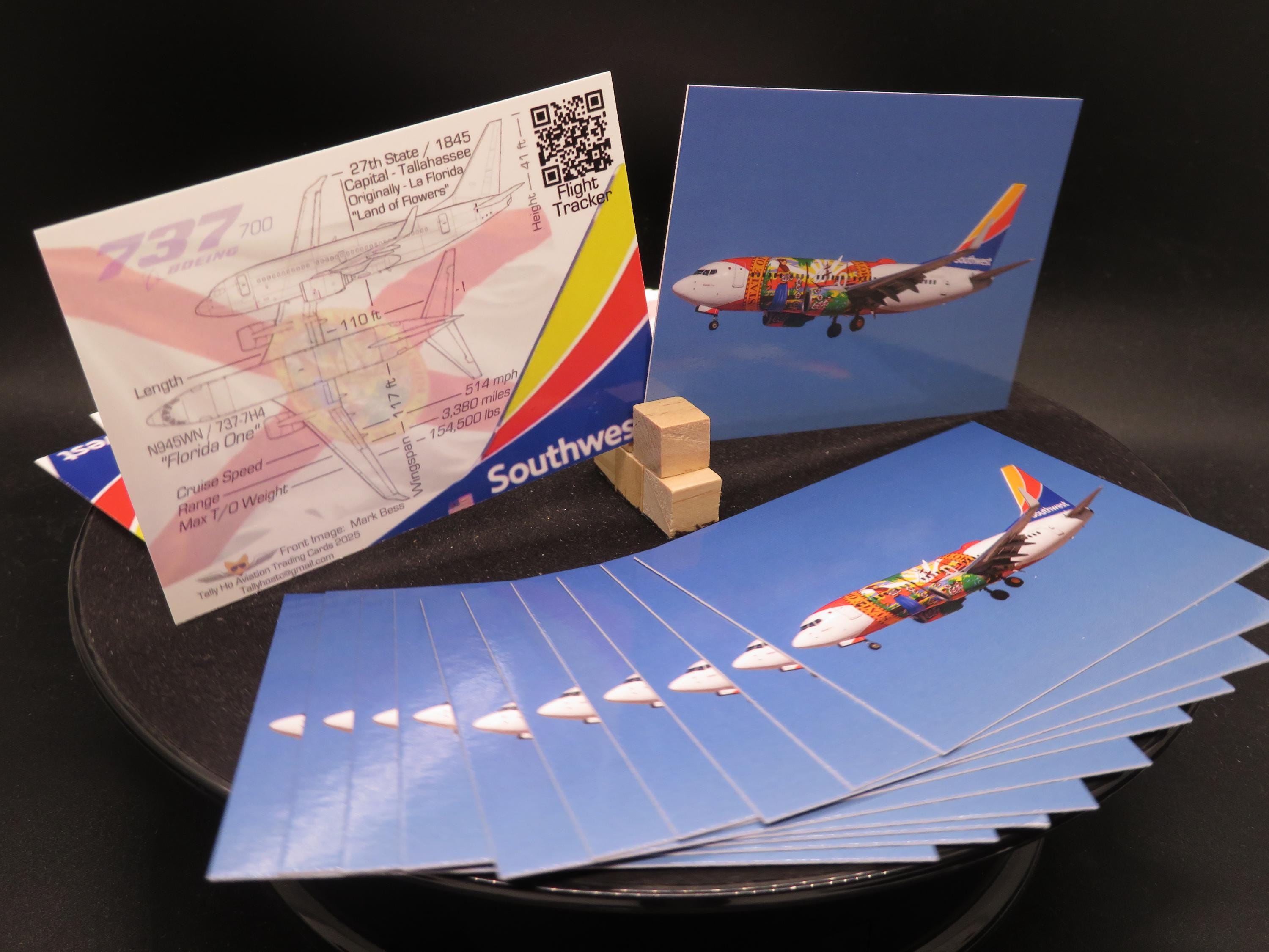 Southwest Airlines 737-700 Set of 25 Airplane Trading Cards