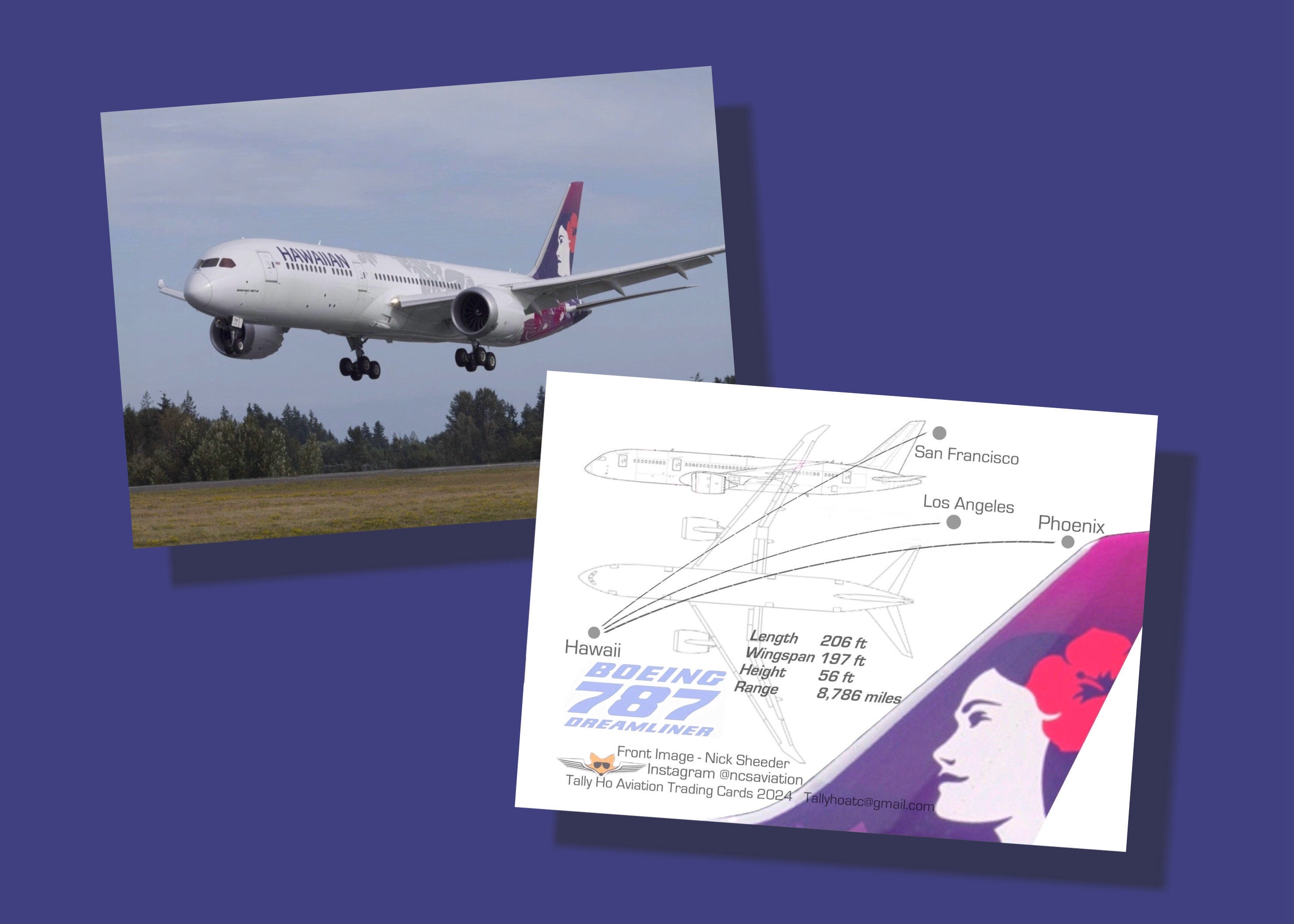 Hawaiian Airlines Boeing 787 Set of 25 Aviation Trading