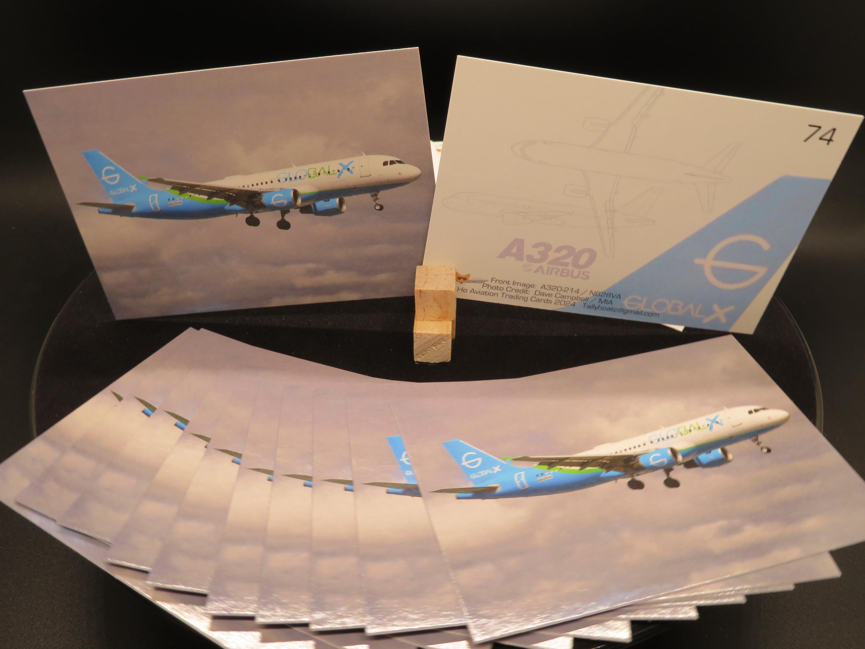 Global X Airlines Airbus A320 Set of 25 Aviation Trading Cards