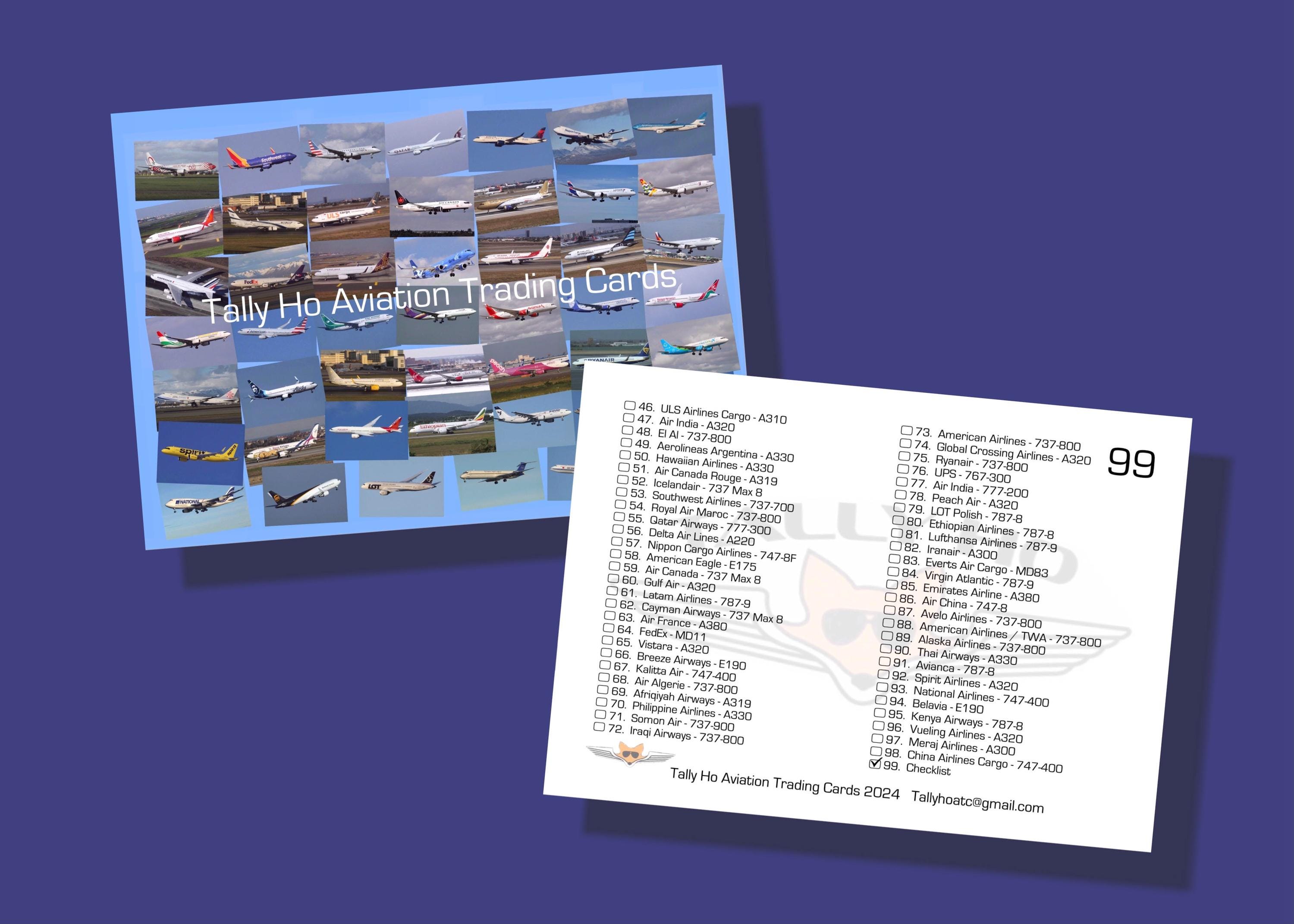 飛行機航空トレーディングカード - 旅客機セット - 99枚 - Etsy 日本