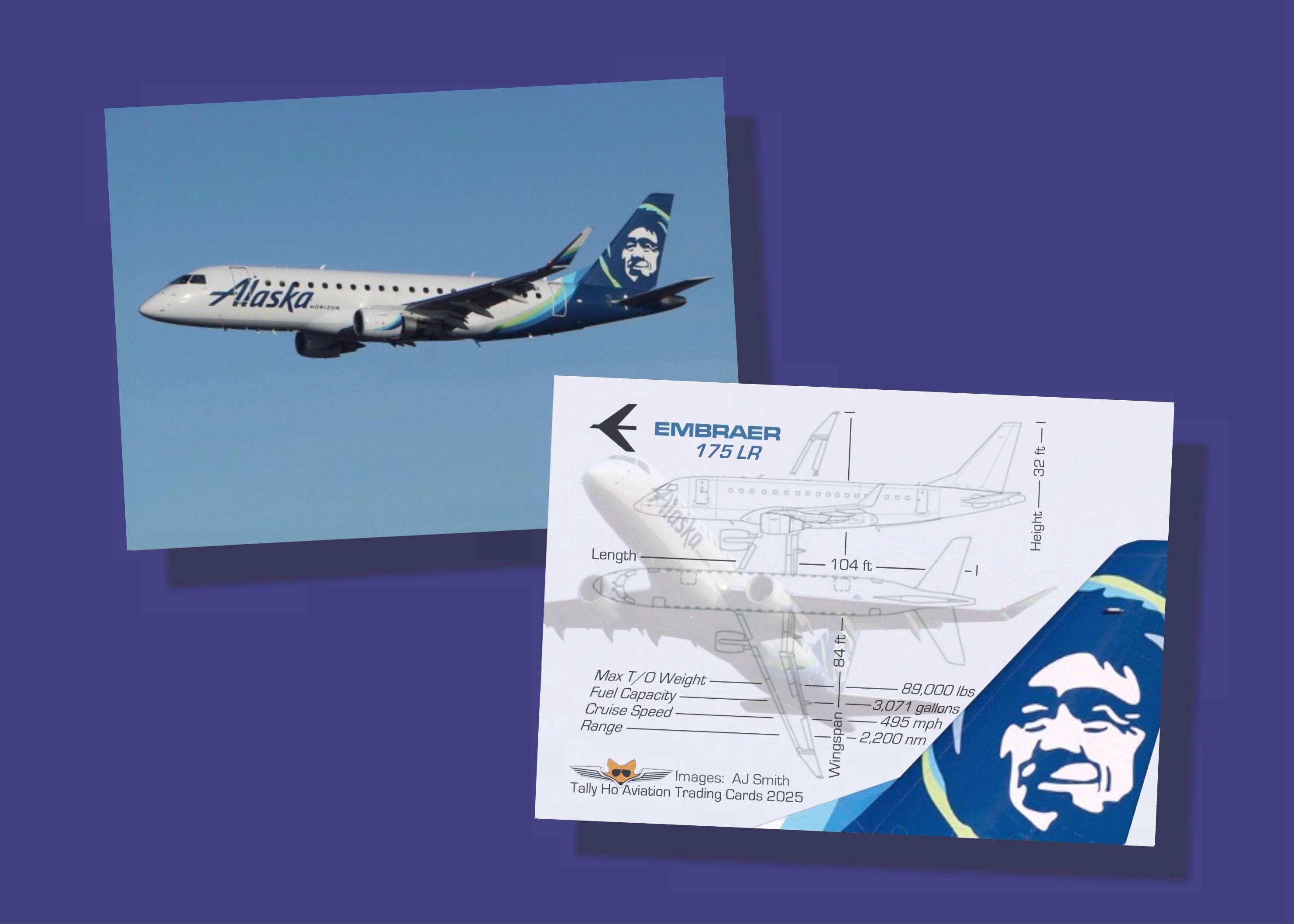 Alaska Horizon Embraer 170 / 175 Set of 25 Airplane Trading Cards