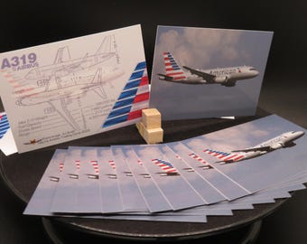 チケットロール １０本 まとめ売り　a319 American Airlines Airbus A319 - Set of 25 Aviation Trading Cards
