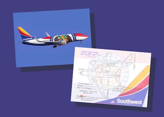 Southwest Airlines 737-700 Set of 25 Airplane Trading Cards