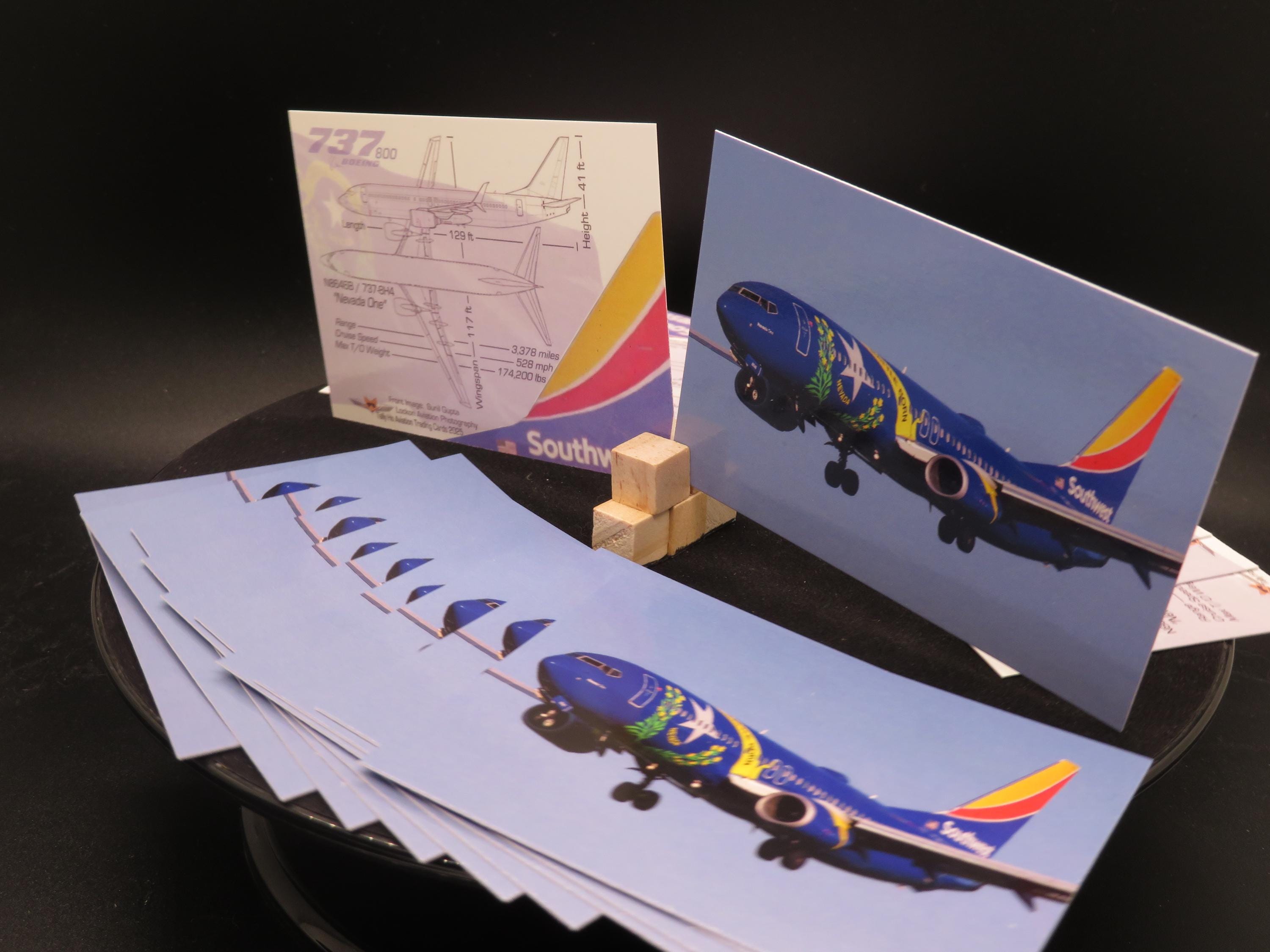 Southwest Airlines 737-800 Set of 25 Airplane Trading Cards - 2.5