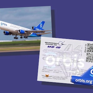 Orbis MD-10 Kartenset mit 100 Luftfahrzeug-Sammelkarten - 2,5 "x 3,5" - Airliner-Sammlerkarte - KOSTENLOSER VERSAND