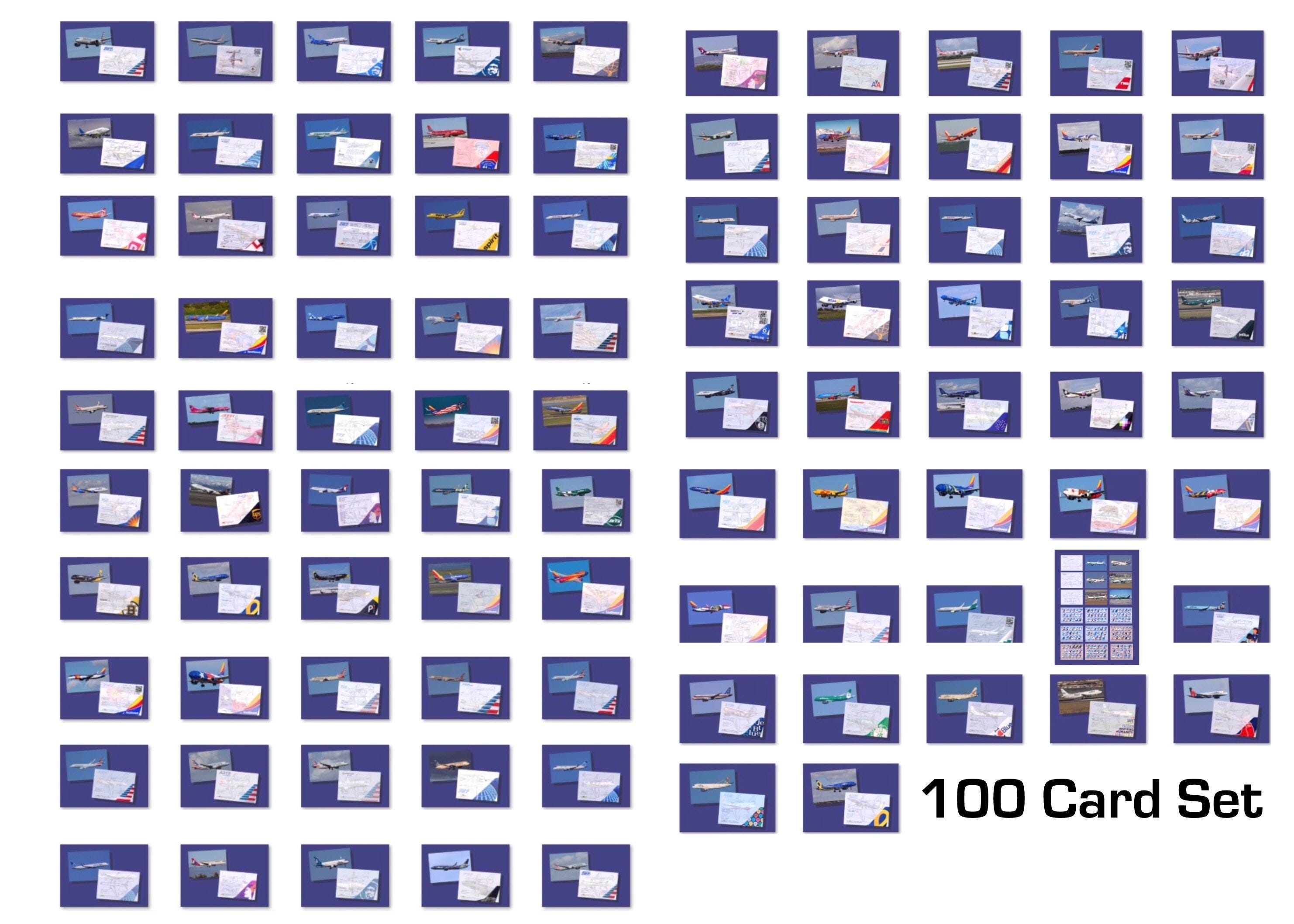 Airplane Aviation Trading Cards - Airliner Set - 100 Cards - Etsy