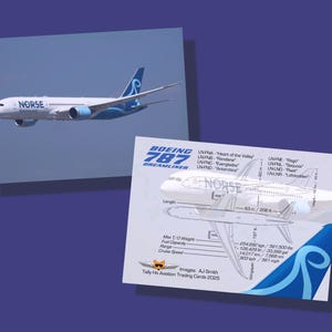NorseAtlantic Airways Boeing 787-9 - Set mit 25 Luftfahrt Sammelkarten - 2,5 "x 3,5" - Airliner Sammler Karte - KOSTENLOSER VERSAND