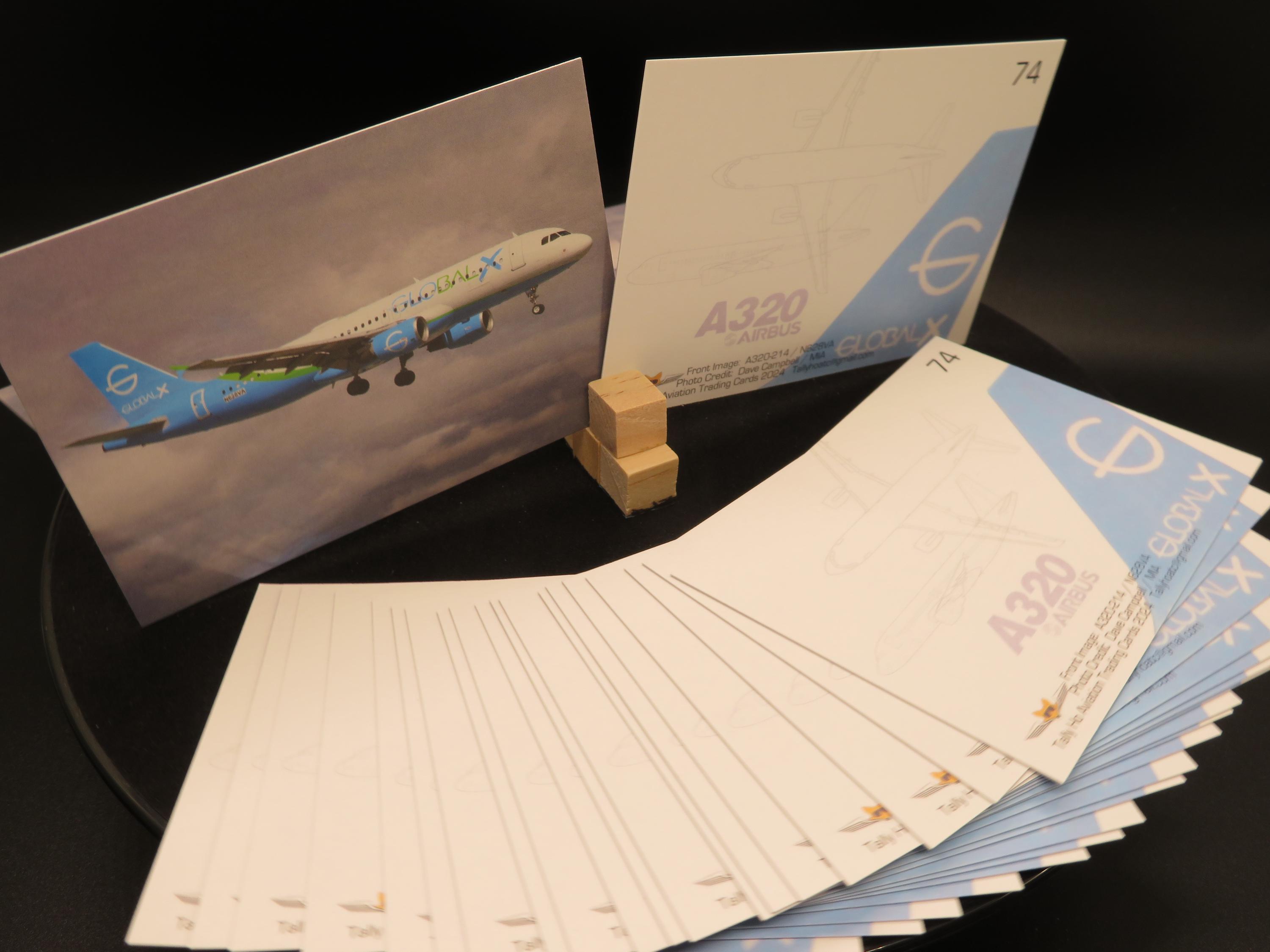 Global X Airlines Airbus A320 Set of 25 Aviation Trading Cards