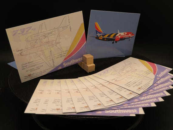Southwest Airlines 737-700 Set of 25 Airplane Trading Cards